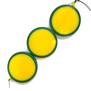 As Low As $2 Large Yellow and Green Curved Resin Discs 38mm x 6mm (3)